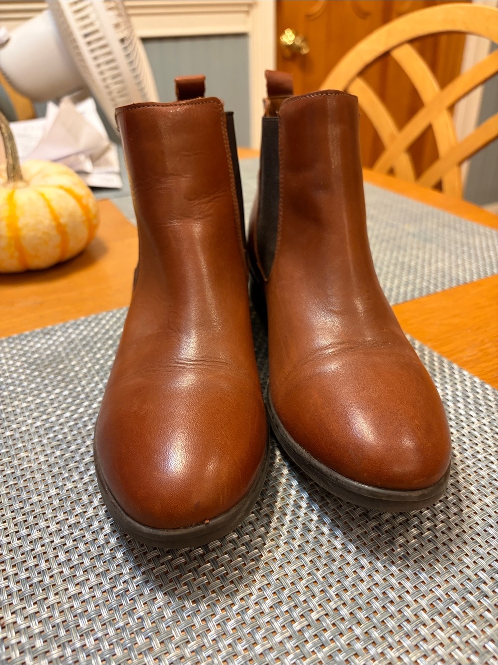 Ladies Brown Chelsea Leather Boots - Classic Slip-On Style